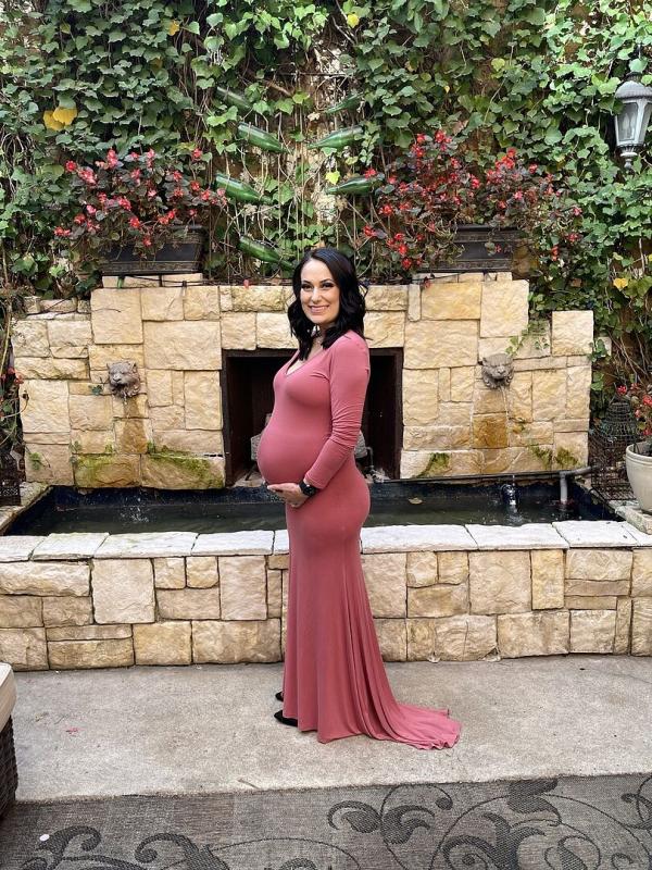 PinkBlush Mauve Long Sleeve Photoshoot Maternity Gown/Dress