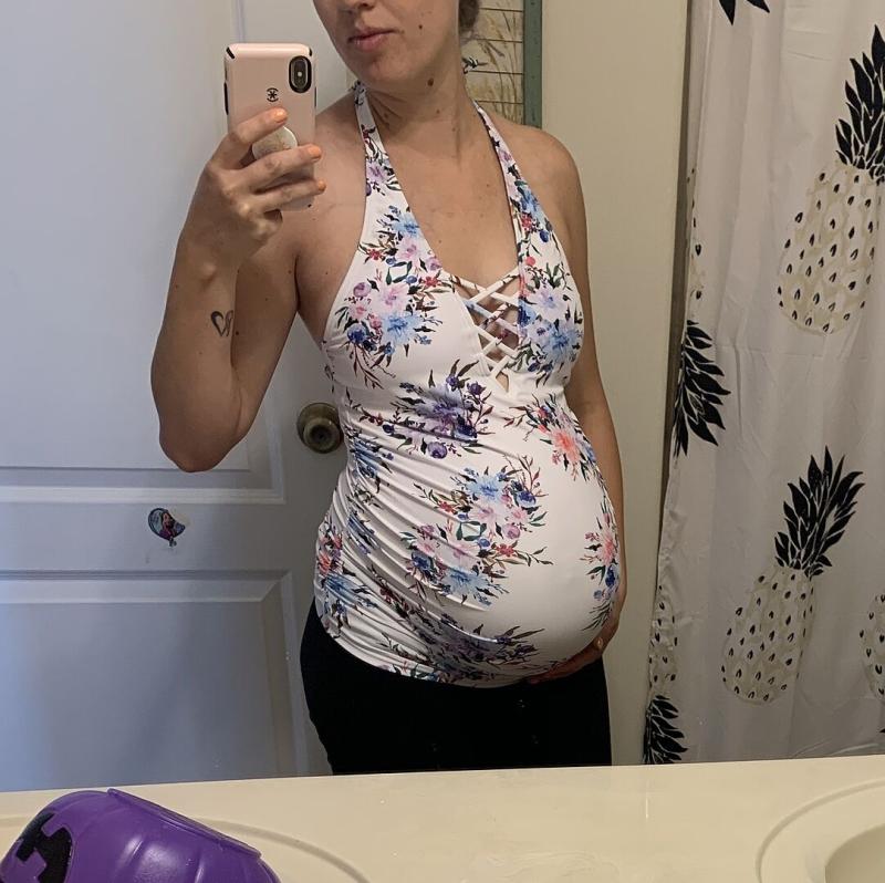 Customer photo for "Love this maternity swim top!"