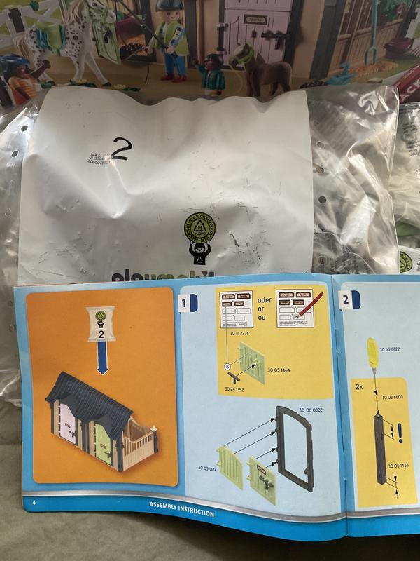 Bags are labeled for each part you assemble