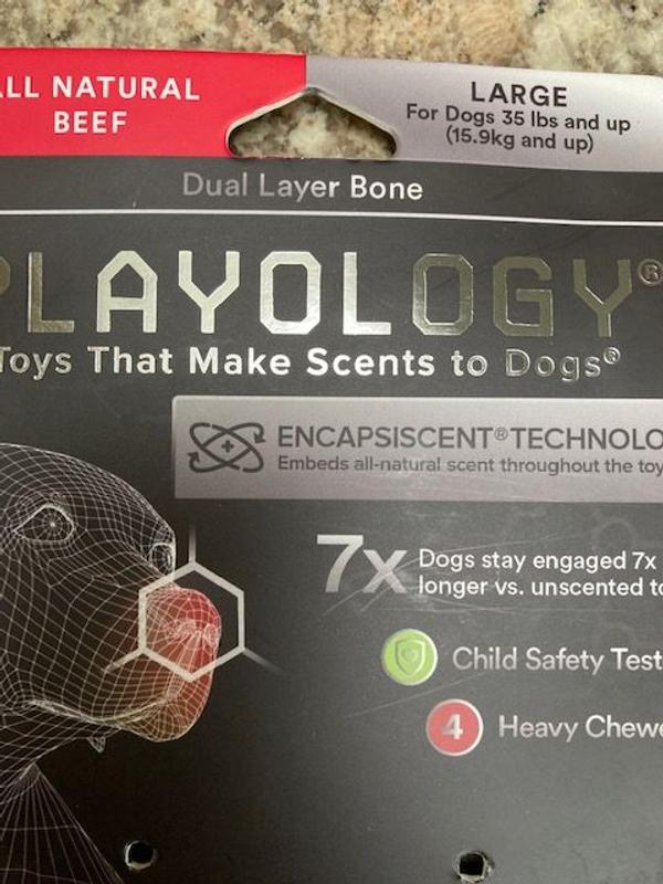 Playology® Puppy Sensory Bone Dog Toy - Beef