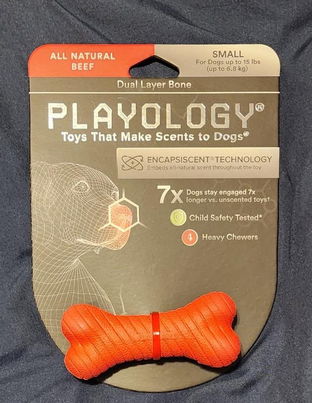 Playology Dual Layer Bone Beef Scented Dog Toy Petsense