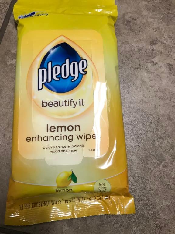 Pledge Wood Wipes, Expert Care, Lemon Scent, Cleaner Wipes, 24 PC