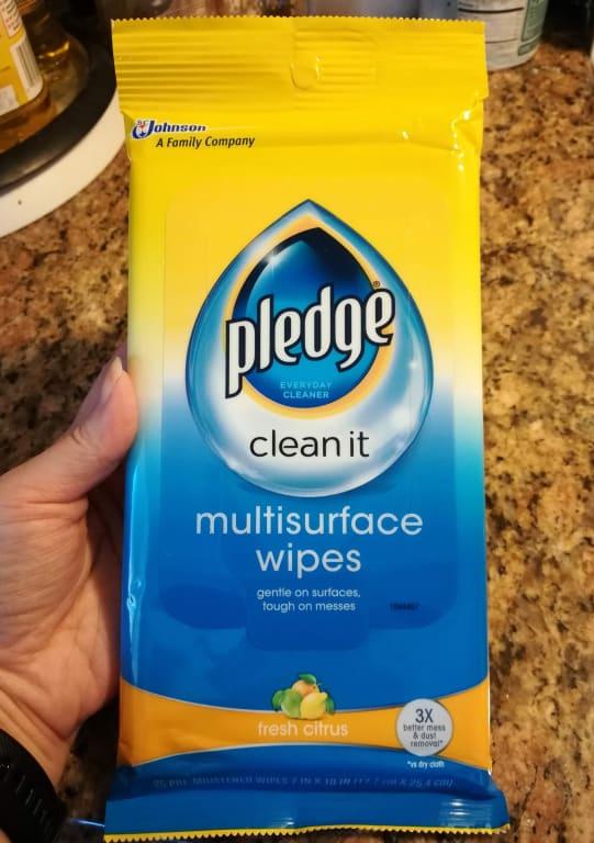  Pledge Lemon Scent Wet Wipes, Cloth, 7 X 10, White