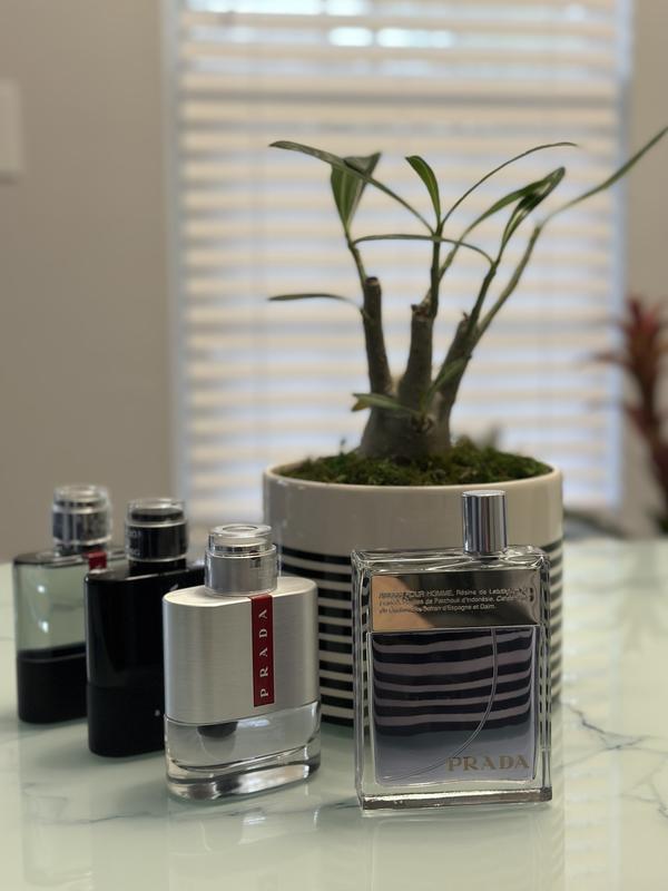 A well seasoned man's Prada cologne collection.
