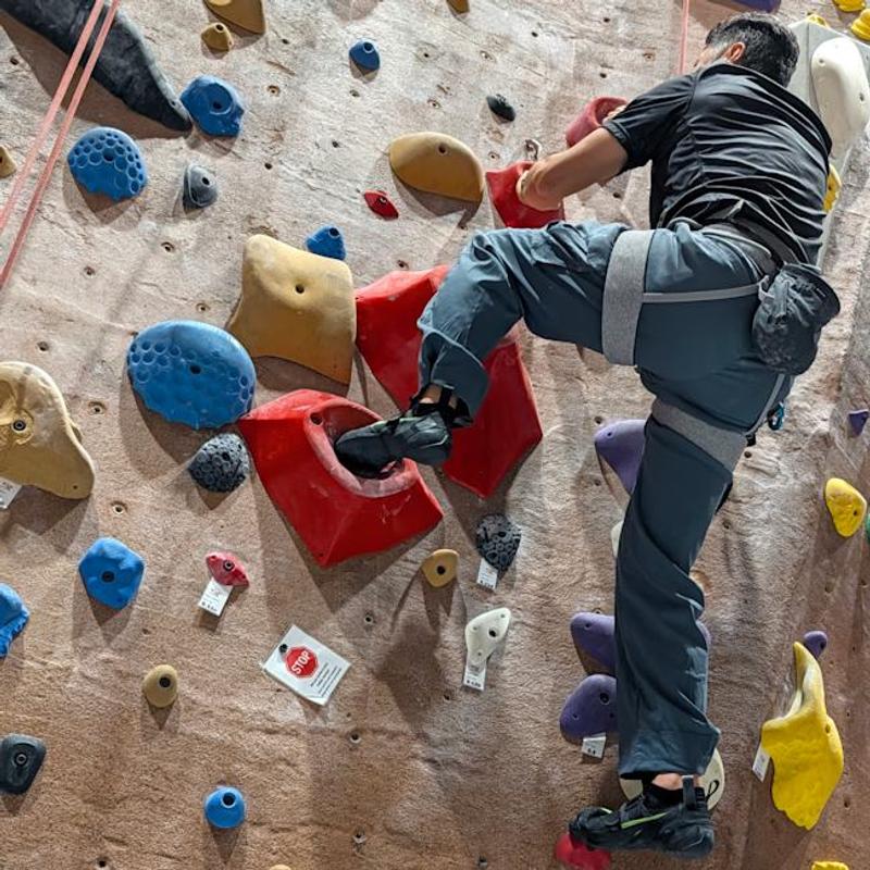 Customer photo for "Exceptional loose-fit, stretchy pants for the outdoors! Love them!"