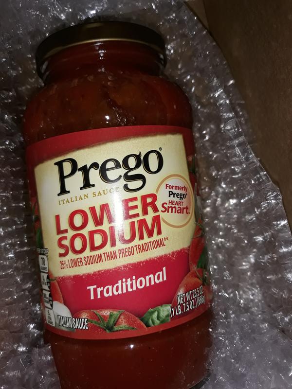 Prego Traditional Lower Sodium Pasta Sauce, 23.5 Oz Jar