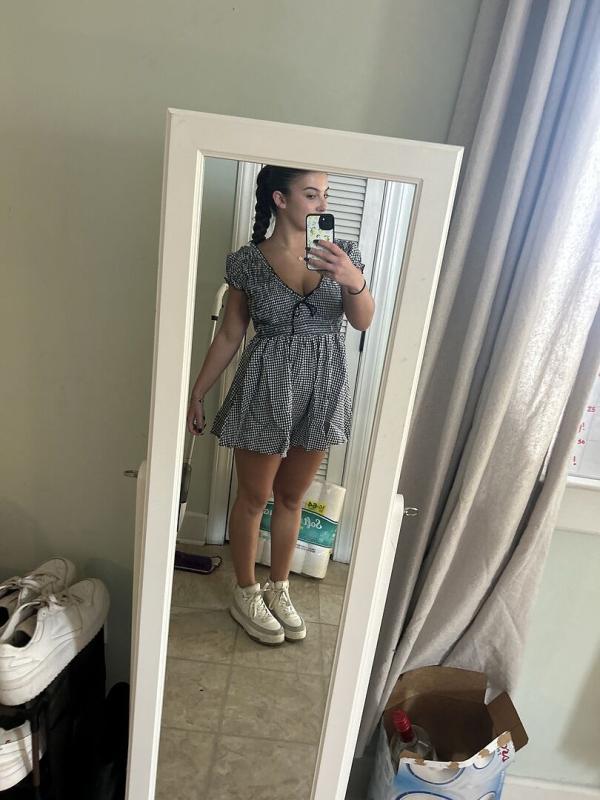 Customer photo for "Love this dress, good fabric"
