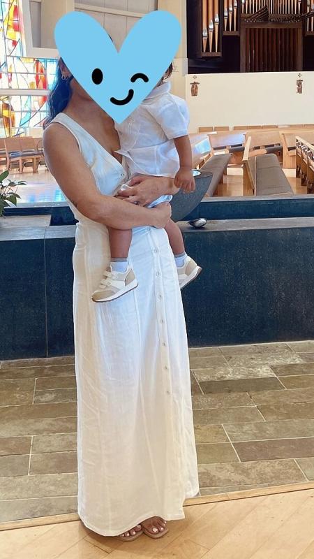 Customer photo for "Perfect summer linen dress! Loved"