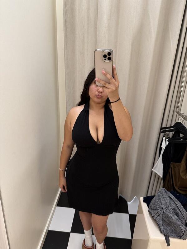 tinisie halter mini dress black Princess Polly Minidress (Women) An asymmetrical black velvet discounts-sale-y this fully lined bodycon Size:42W X 34L formal black halter dress
