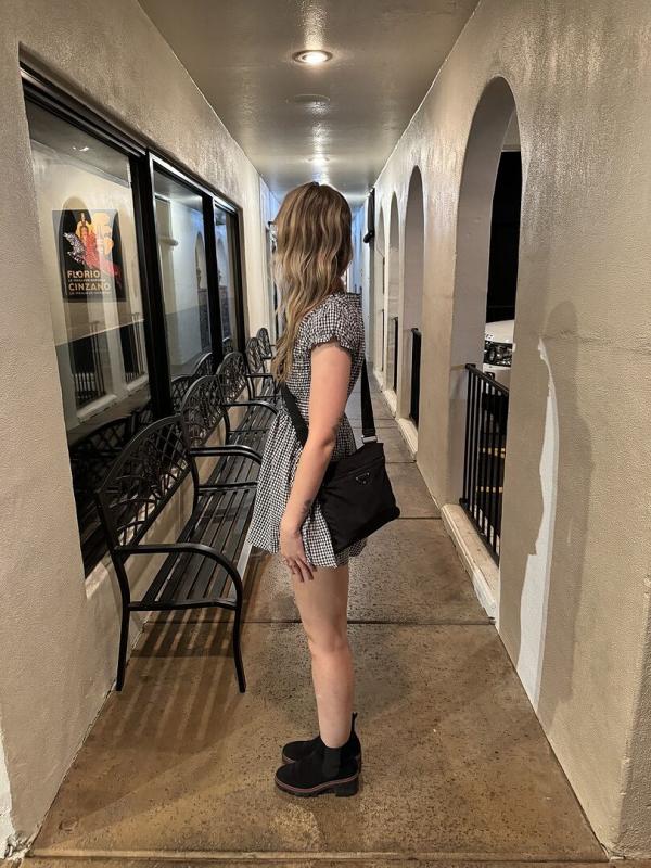 Customer photo for "I love this romper so"