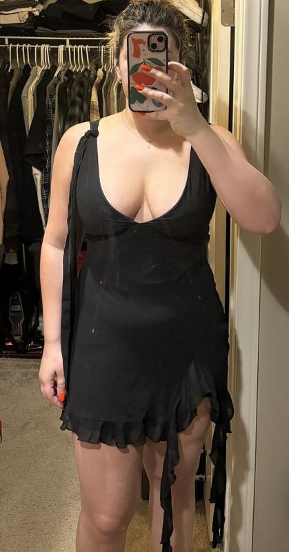Customer photo for "Love this dress! The cut"