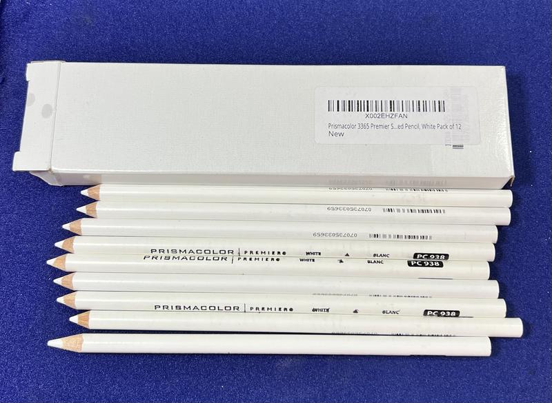 Prismacolor Premier White Colored Pencils (Pack of 12) White color PC938  code ,3365-12 high blendability and soft, thick lead - AliExpress