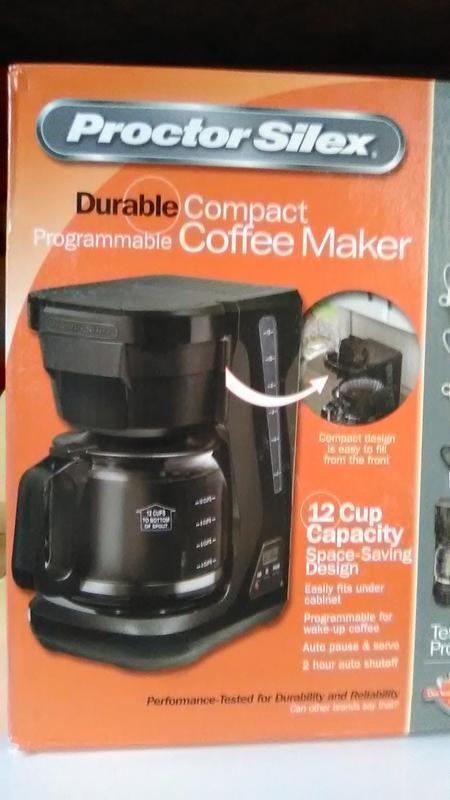 Proctor Silex Compact Easy Fill 12 cup Coffee Maker