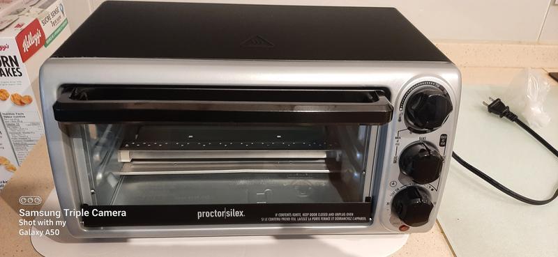 Proctor Silex Simply-Crisp Toaster Oven Air Fryer Combo with 4 Functions  Including Convection, Bake & Broil, Fits 4 Slices or 12” Pizza, Auto  Shutoff