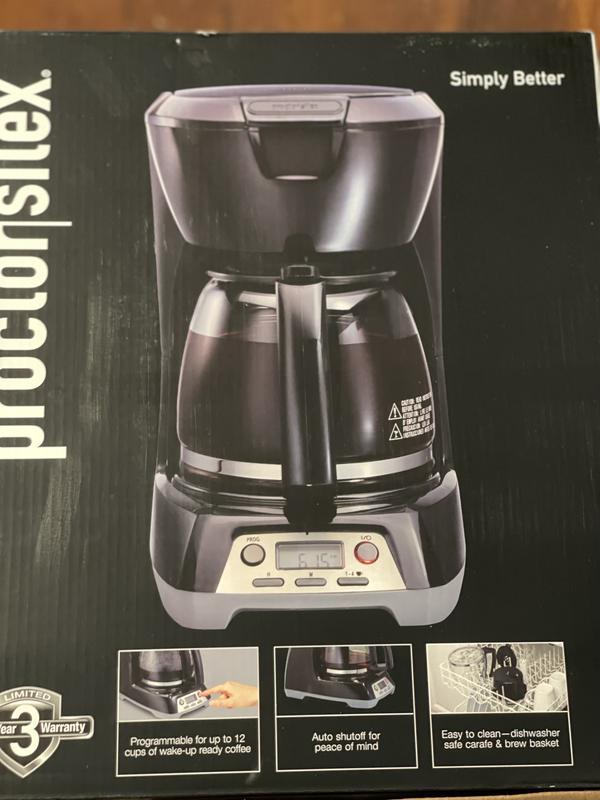 Proctor Silex 12-Cup Programmable Drip Coffee Maker with Automatic Shut ...