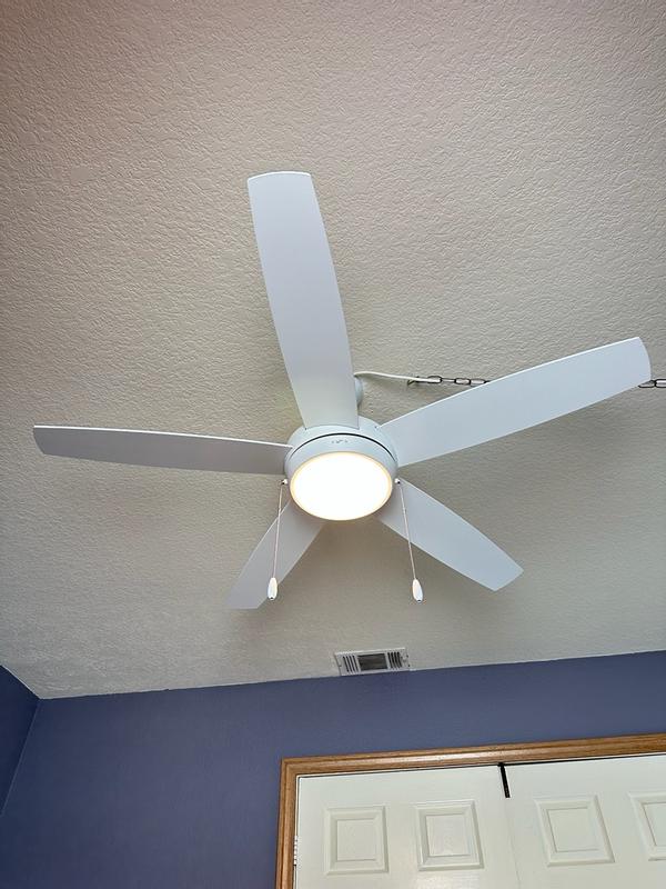 Progress Lighting Nolyn V 52-in Matte White LED Ceiling Fan With Light ...
