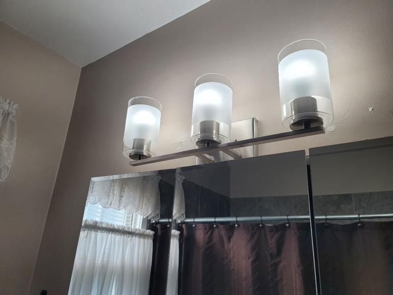 allen + roth Sparrow 22-in 3-Light Brushed Nickel Coastal Vanity Light ...