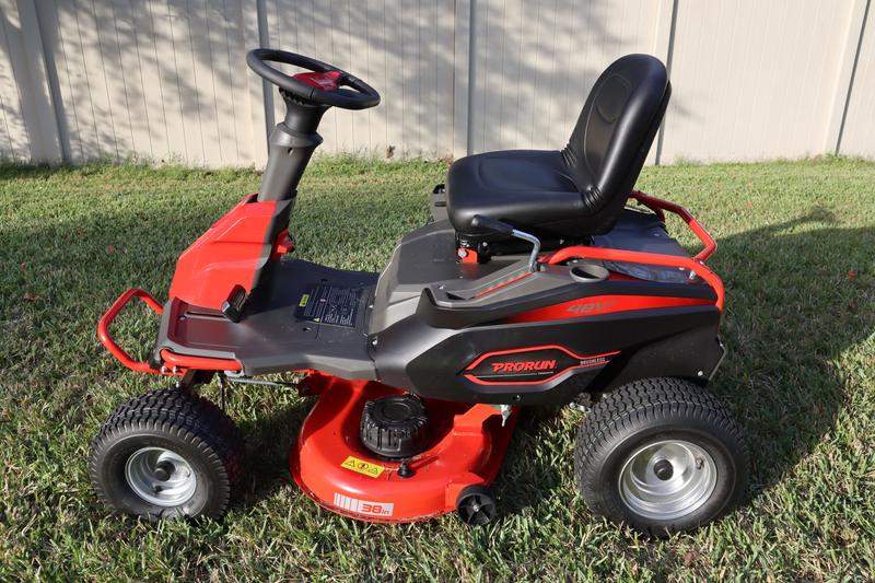 PRORUN PRM48V38 38-in 48-volt Lead-acid (agm) Electric Riding Lawn Mower  with (4) 100 Ah Batteries (Charger Included) in the Electric Riding Lawn  Mowers department at