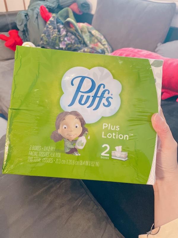 Puffs Plus Lotion with the Scent of Vick's Facial Tissues, 1 Cube, 48  Tissues Per Box