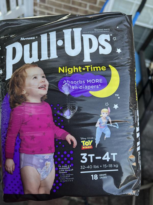 Pull-Ups Girls' Night-Time Potty Training Pants, 3T-4T (32-40 lbs), 60 Ct