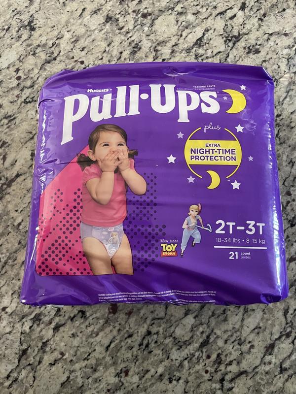Pull-Ups Girls' Night-Time Potty Training Pants, 2T-3T (16-34 lbs), 21 Ct, Diapers & Training Pants