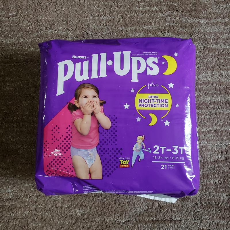 Pull Ups Night-Time Training Pants, for Girls, Size 2T-3T (18-34