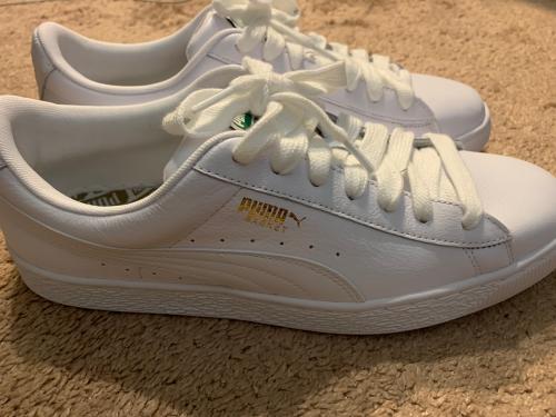 puma basket shoes white