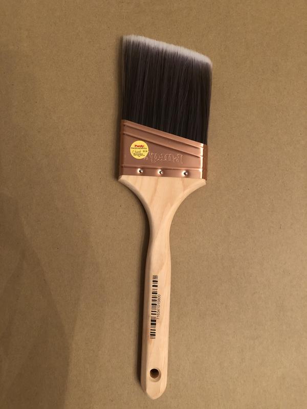 Handcrafted sticker on brush