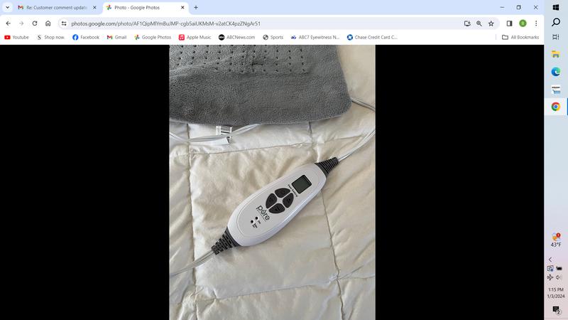 Pure Relief Ultrawide heating pad - control says "F"