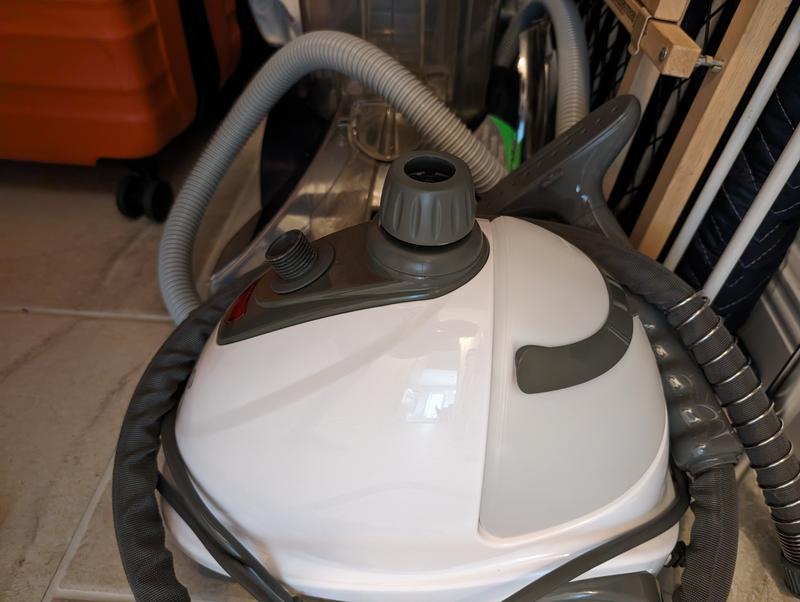 Compact when not in use so fits nicely in our luggage storage closet. Ready for the next steaming session.