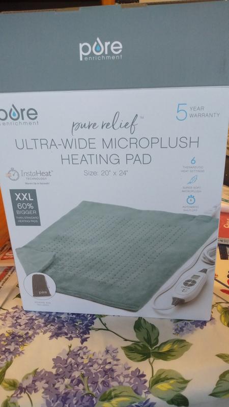 Pure Enrichment PureRelief XXL Ultra-Wide Microplush Heating Pad - Sea Glass