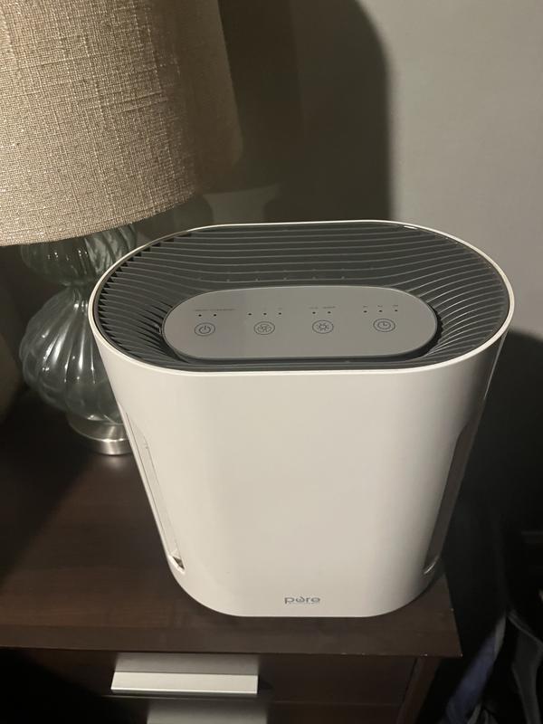 Fits perfectly on my bedside table and SUPER QUIET when we're sleeping!