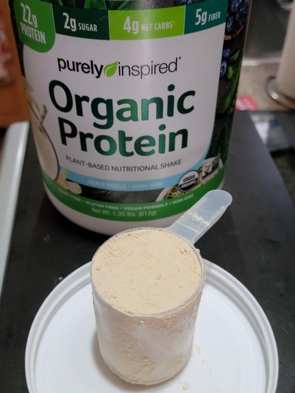 Purely Inspired Organic Plant-Based Protein Powder, Vanilla, 22g Protein,  1.35 lbs, 16 Servings