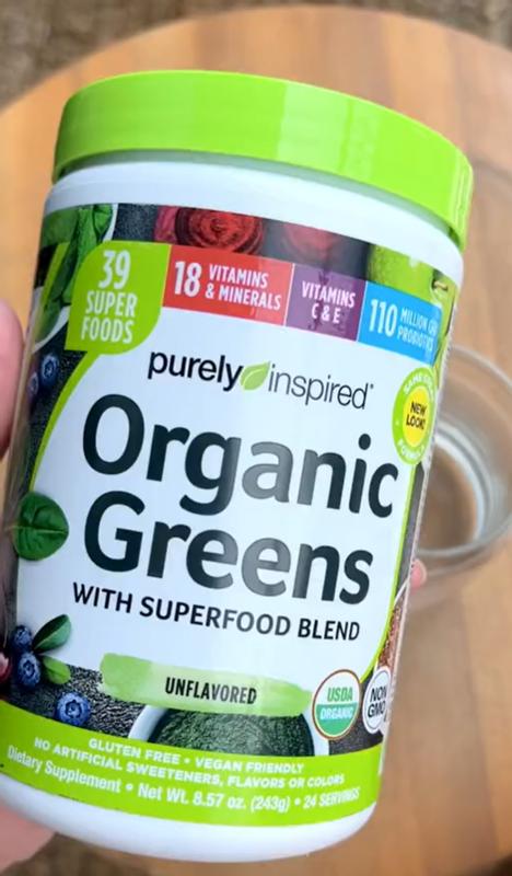 Organic Greens Powder Smoothie Mix Purely Greens Powder Superfood Fruit +  Veggie