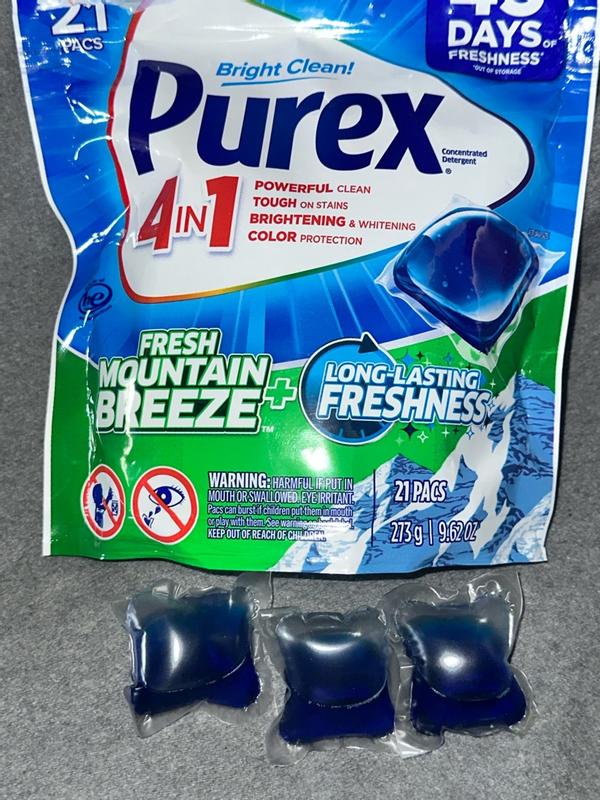 Buy Purex 4-in-1 Laundry Detergent Pacs, Fresh Mountain Breeze, 21