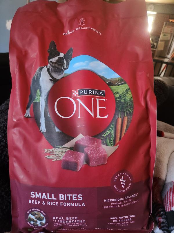 Purina one smartblend small bites beef and rice best sale