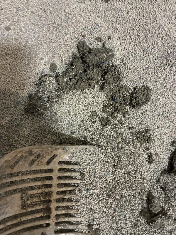 Clay stuck to litter box and falling apart