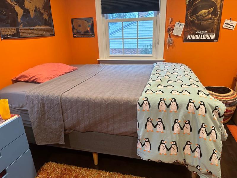 Comfy mattress but the height of the bed is ridiculous.