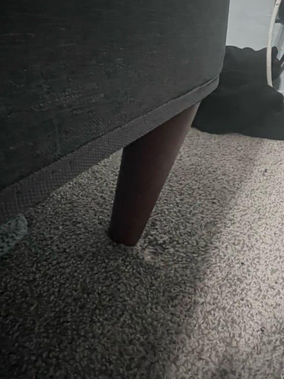 Outside leg bent inward