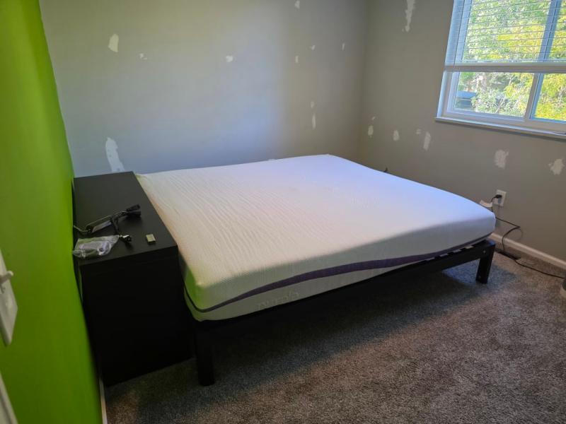 Assembled with frame (king size) in a small bedroom