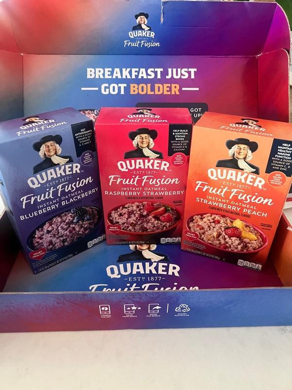 Fruit Fusion Instant Oatmeal - Raspberry Strawberry | Quaker Oats