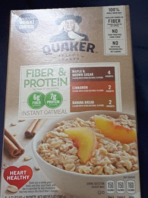 Fiber Protein Instant Oatmeal Variety Pack Quaker Oats