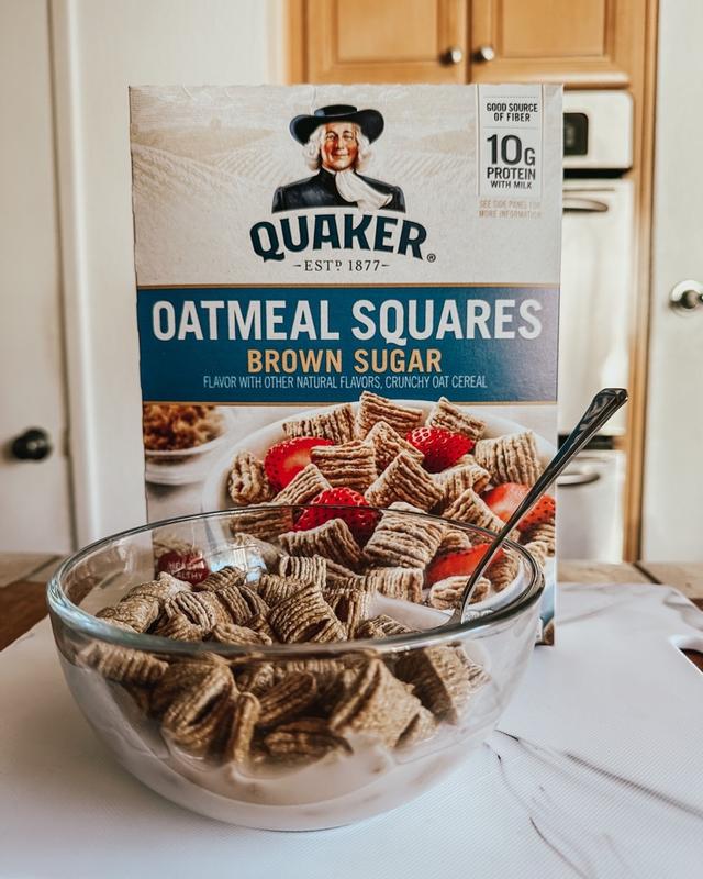 Quaker oats oatmeal squares brown sugar breakfast cereal, 14.5 oz