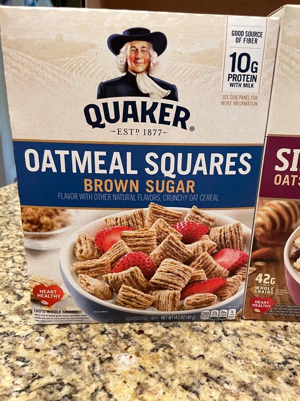 Quaker oats oatmeal squares brown sugar breakfast cereal, 14.5 oz