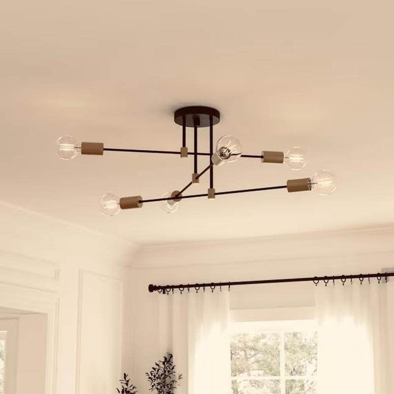 zion　ライト Origin 21 Kinston 6 -Light 24.5-in Matte Black Semi Flush Mount