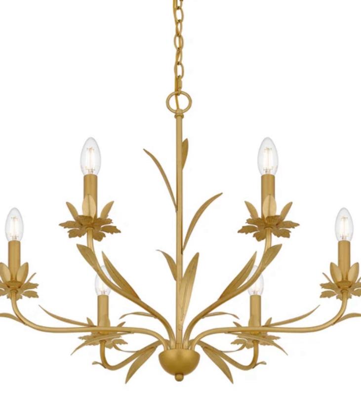 Maria  6900 Quoizel Maria 6-Light Gold Traditional Led, Damp Rated