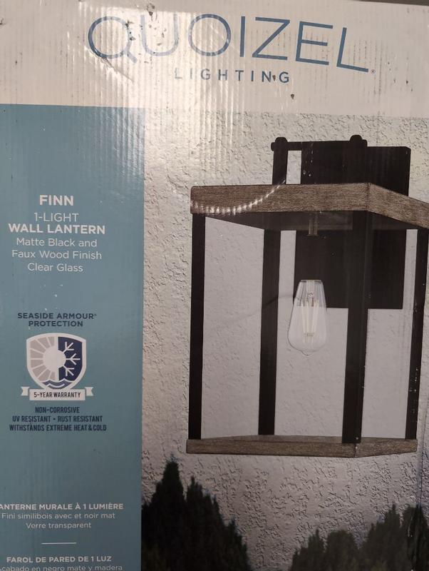 Quoizel Finn 1-Light 17.5-in H Matte Black Outdoor Wall Light