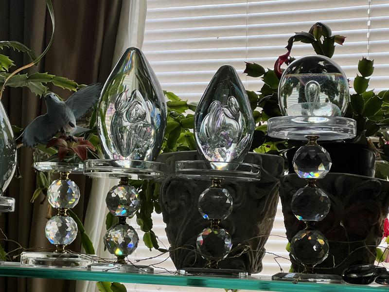 Set of 3 Faceted Glass Crystal Pedestals by Valerie - QVC.com