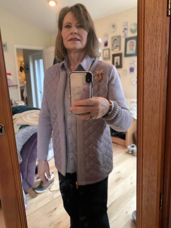 Denim & Co. Heritage Quilted Zip Front Sweater Jacket - QVC.com