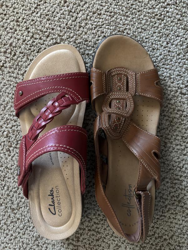 Clarks Collection Leather Slide Sandals April Raelyn